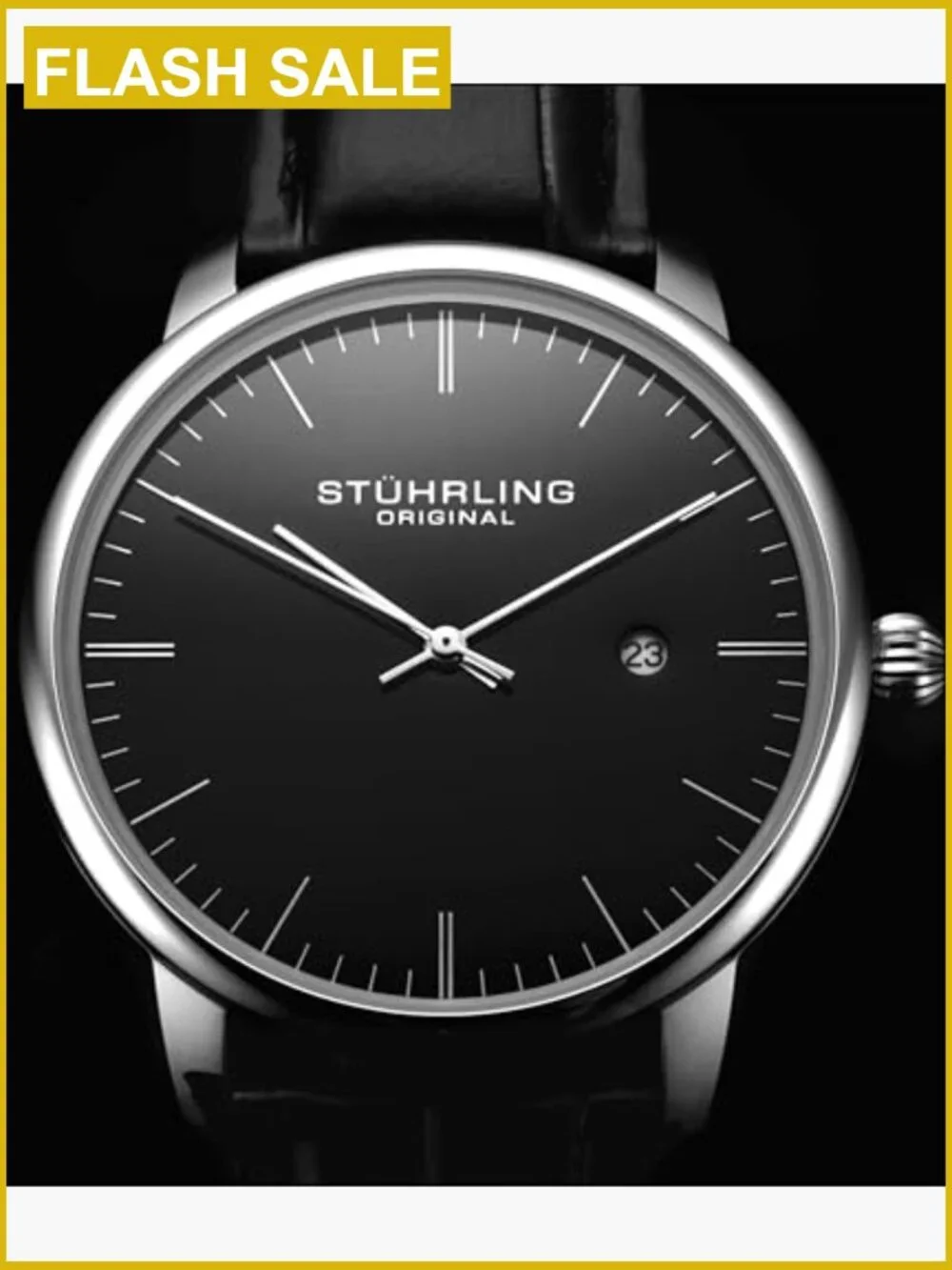 Stuhrling Original Men's Dress Watch 40mm Ultra Slim Quartz Leather Strap